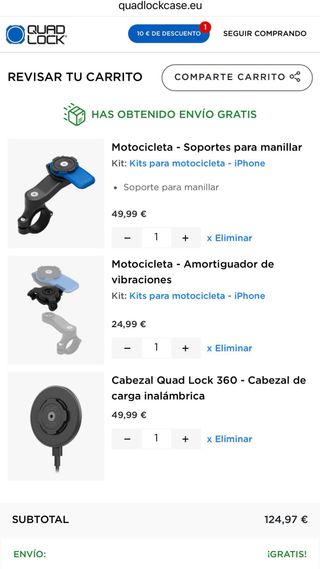 QuadLock kit completo+cargador inalámbrico