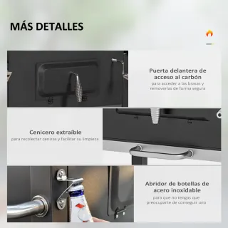 Barbacoa Carbón con Ruedas y Tapa