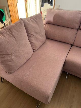 Sofá 3 plazas rosa, fabricado en España