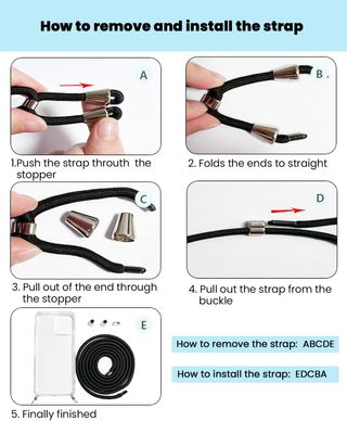 Funda para iPhone 14 Pro (6,1") con Cuerda, 2 Pack