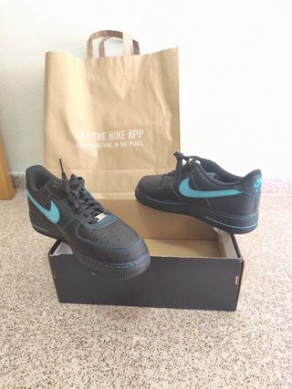 Nike Air Force 1 Talla 44 Negro/Turquesa