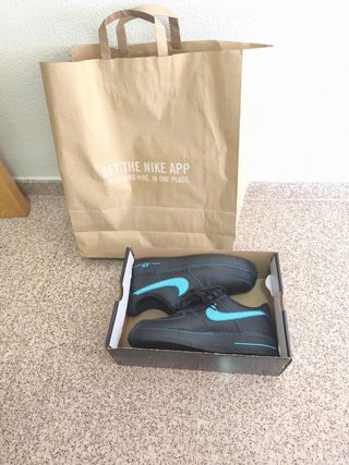 Nike Air Force 1 Talla 44 Negro/Turquesa