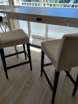 Mesa alta Ikea Nordviken madera blanca