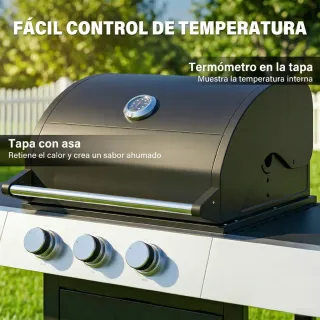 Barbacoa Gas 3 Quemadores 8,1 kW