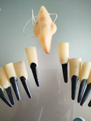 Disfraz Monja Talla Única nariz aguileña y uñas