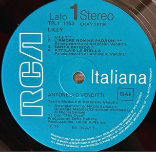 Antonello Venditti - Lilly (LP 1a Stampa)