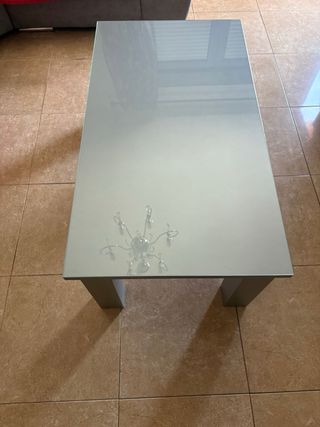 Mesa de centro cristal y madera
