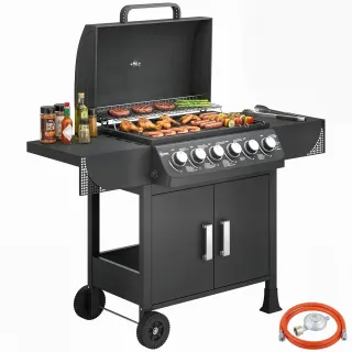Barbacoa Gas 6 Quemadores 15 kW Termómetro