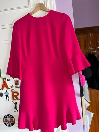 Vestido fiesta rosa fucsia prácticamente nuevo