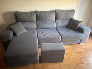 Sofá Chaiselongue 3 plazas gris