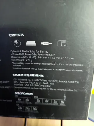 LG BP55EB40 Grabador Blu-Ray Externo USB