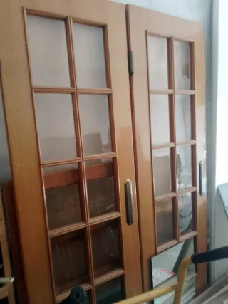 Puertas de madera con cristal