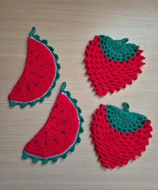 Presine uncinetto fragola e cocomero
