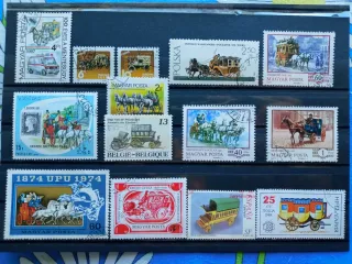 Lote sellos coches de caballos