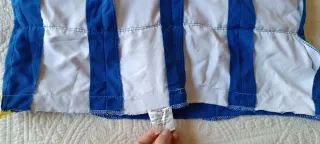 Traje de flamenca azul con volantes