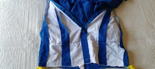 Traje de flamenca azul con volantes