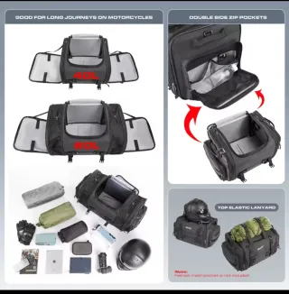 Bolsa moto Rhinowalk extensible de viaje.