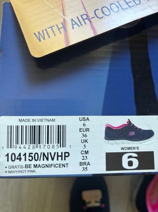 Zapatillas Skechers Mujer Negro y Rosa