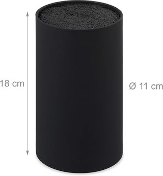 Relaxdays Blocco vuoto per coltelli, con setole, supporto per otto coltelli, 18x11 cm, Nero LPNIC001454501 - DER/097