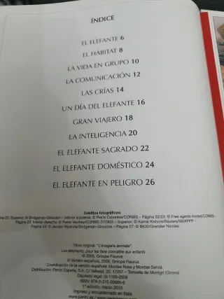 Enciclopedia, libro, cuento Los elefantes