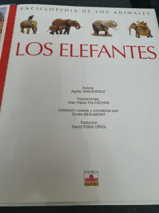 Enciclopedia, libro, cuento Los elefantes