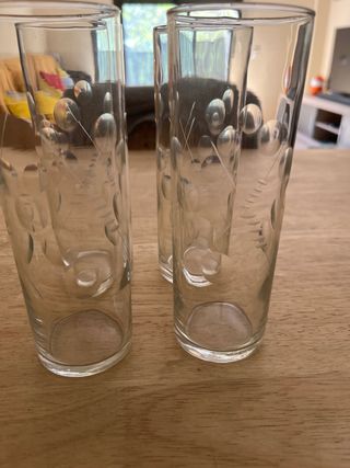 Vasos de tubo de cristal grabados 4 unidades