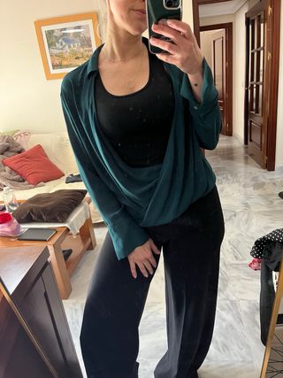 Sobrecamisa cruzada manga larga talla M