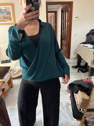 Sobrecamisa cruzada manga larga talla M