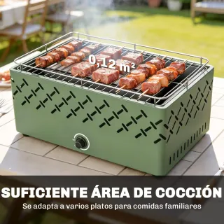 Barbacoa Carbón con Ventilador Portátil