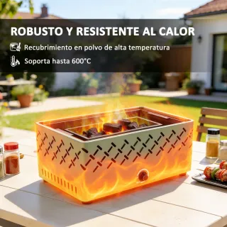 Barbacoa Carbón con Ventilador Portátil
