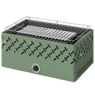 Barbacoa Carbón con Ventilador Portátil