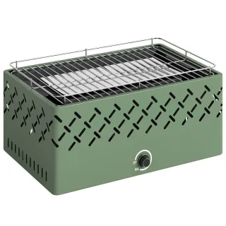 Barbacoa Carbón con Ventilador Portátil