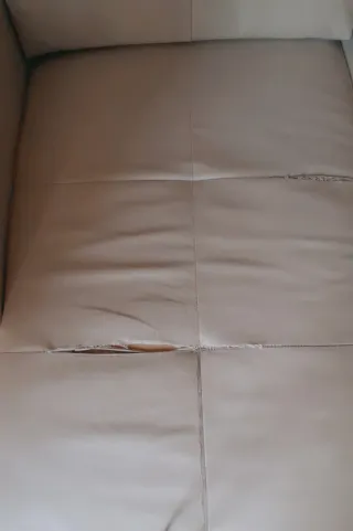 Sofá Cama Chaise Longue Polipiel Beige