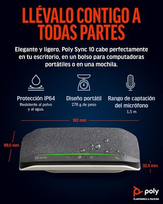 POLY Sync 10 Altavoz USB-A/C Negro