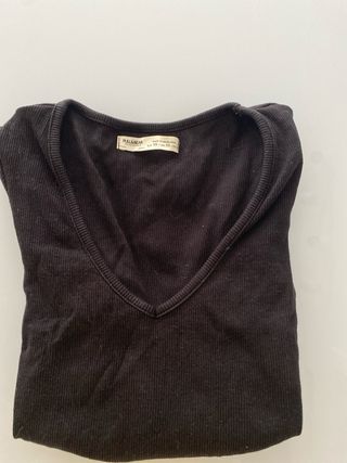 Top Negro Manga Larga Pull&Bear XS