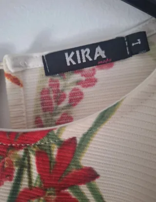 Vestido estampado floral beige