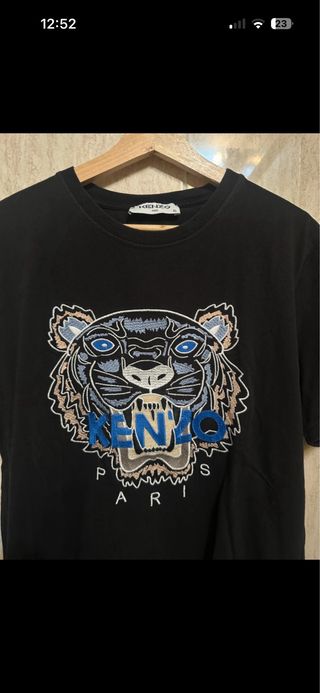 Camiseta Kenzo Negra con Estampado Tigre