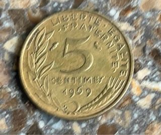 3 Monedas 5 Céntimos Franceses