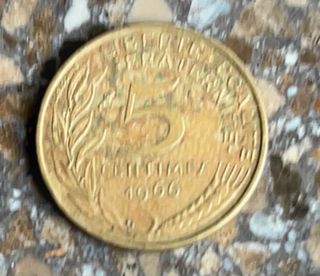 3 Monedas 5 Céntimos Franceses