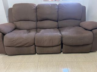 Sofá Relax Piloto 3 Plazas Marrón