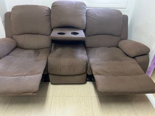 Sofá Relax Piloto 3 Plazas Marrón