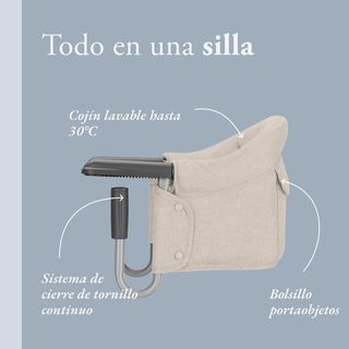 Inglesina Fast, Seggiolino da Tavolo Pieghevole, Grigio Scuro