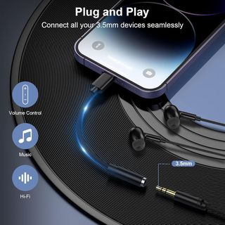 Adaptador de auriculares para iPhone, [certificado