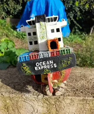 Barco Decoración Pecera Acuario Plástico