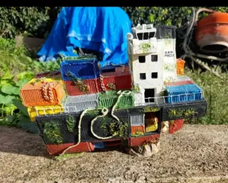 Barco Decoración Pecera Acuario Plástico