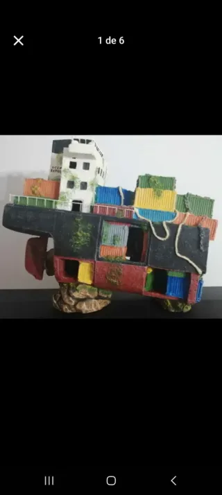 Barco Decoración Pecera Acuario Plástico