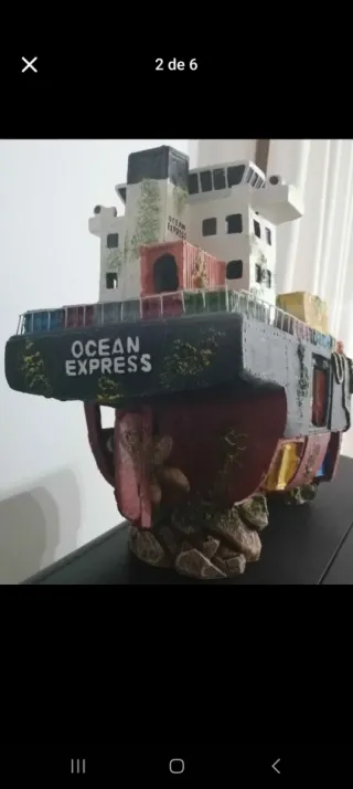 Barco Decoración Pecera Acuario Plástico