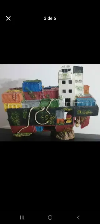 Barco Decoración Pecera Acuario Plástico