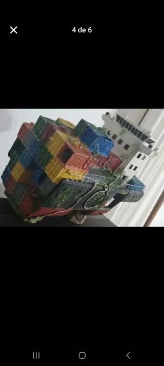 Barco Decoración Pecera Acuario Plástico