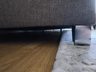 Sofá chaise longue gris tela